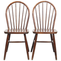 Set Van 2 Houten Vintage Spijlen Windsor Stoelen Uit De Jaren ’70 In Engelse Stijl