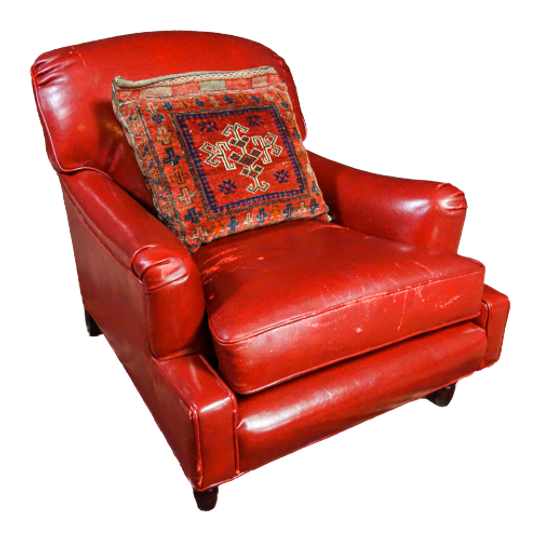 Vintage Lederen Fauteuil – Rood 1