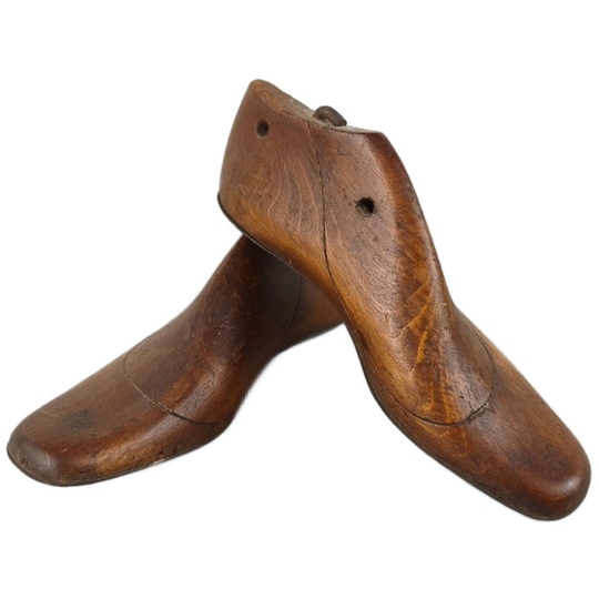 Paar Antieke Houten Schoenleesten 1