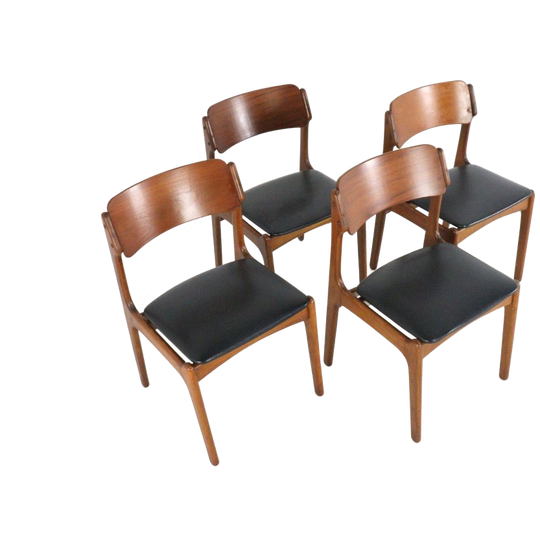 Set Van 4 Stoelen In De Stijl Van Erik Buch Model 49 Vintage 1
