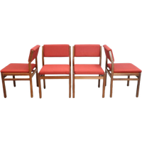 Set Van 4 Vintage Stoelen Pastoe Sa07 Rood