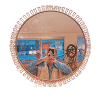 Swedish Round Brass Mirror By Josef Frank