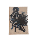 Linoneum Snede Ballerina Schilderij Gesigneerd Kunst Druk thumbnail 1