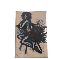 Linoneum Snede Ballerina Schilderij Gesigneerd Kunst Druk