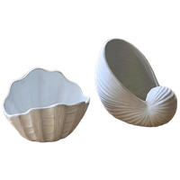 Pair Of Vintage Ceramic Shell-shaped Objects