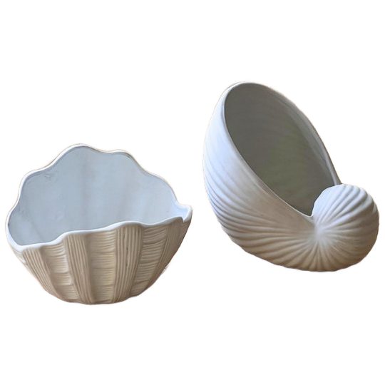 Pair Of Vintage Ceramic Shell-shaped Objects 1