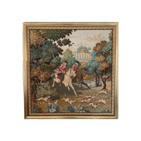 137 X 135 Cm Vintage Gobelin - Wandkleed Met Paarden