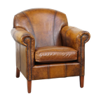 Stoere, Mooie En Comfortabele Rundleren Fauteuil/Armchair Met Diepe Warme Kleuren Een Prachtig Pa thumbnail 1
