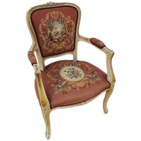 Brocante Vintage Gobelin Queen Ann Stoeltje, Fauteuiltje 01