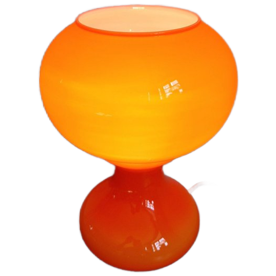 Space Age Tafellamp In Oranje Glas, Massive, 1960 1