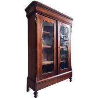 Demontabele Antiek Mahonie Vitrinekast Met Lade En Planken, 186 Cm Hoog