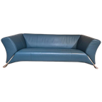 50% Korting Rolf Benz 322 - Petrol Leder - 3 Zits - Showroom thumbnail 1