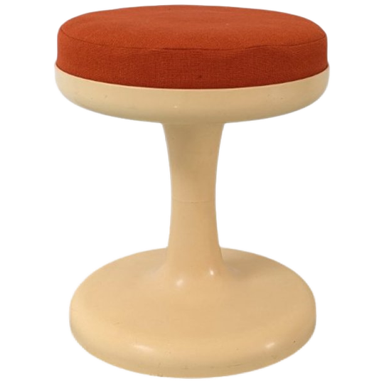 Jaren 70 Krukje Met Stoffen Zitje – Space Age - (kg39) 1