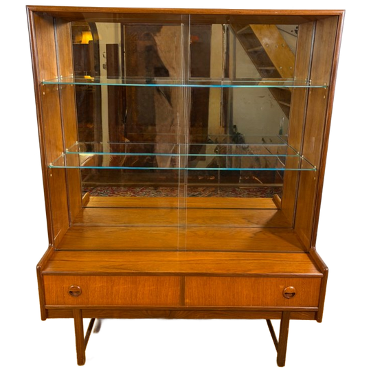 Vintage Teakhouten Vitrinekast Van Turnidge Of London Uit Het Midden Van De 20e Eeuw (jaren 1960-1970) 1