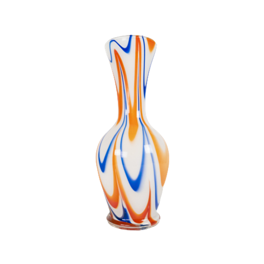 V.b. Opaline - Florence - Empoli Glas - Oranje/blauw/wit - Vetreria Di Borgonovo - Italie - 60's 1