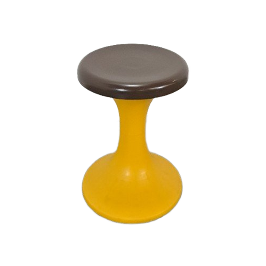 Space Age Kunststof Kruk Bruin Met Geel Nr. 3 1