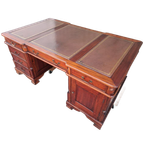 Klassiek Engels Bureau, Partnerdeks, Schrijftafel, 2-zijdig thumbnail 1