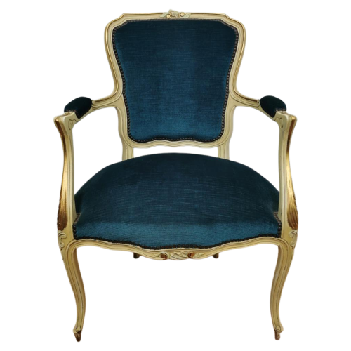 Brocante Vintage Franse Louis Xv Stoeltje, Fauteuil 304