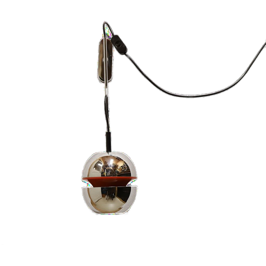 Vintage Kaiser Leuchten Chroom/oranje Space Age Wandlamp, Jaren '60 1