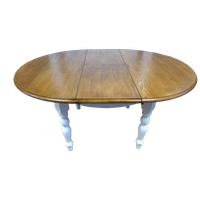 Landelijke Ronde Eiken Uitschuifbare Eettafel 120- 160 Cm