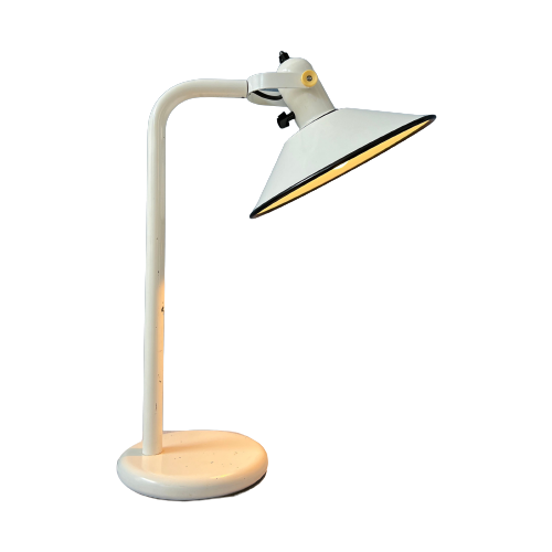 Witte Anvia Bureaulamp - Tafellamp Uit Het Midden Van De Eeuw - Vintage Kantoorlicht