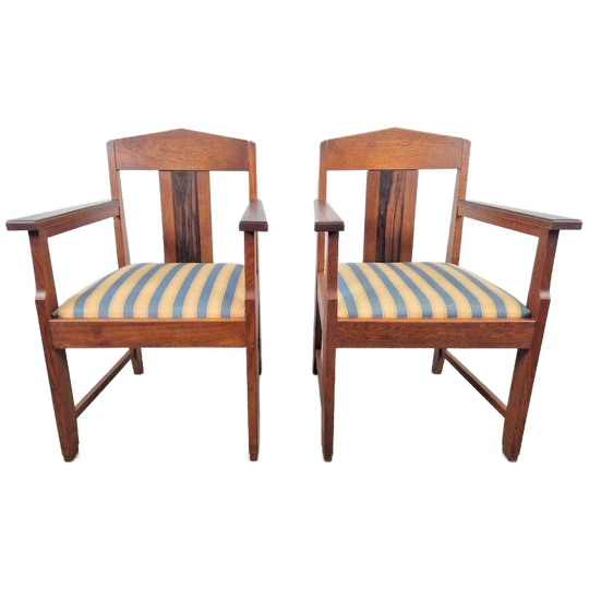 Set 2 Art Deco Fauteuil Amsterdamse School Eiken Ebben ’20 1