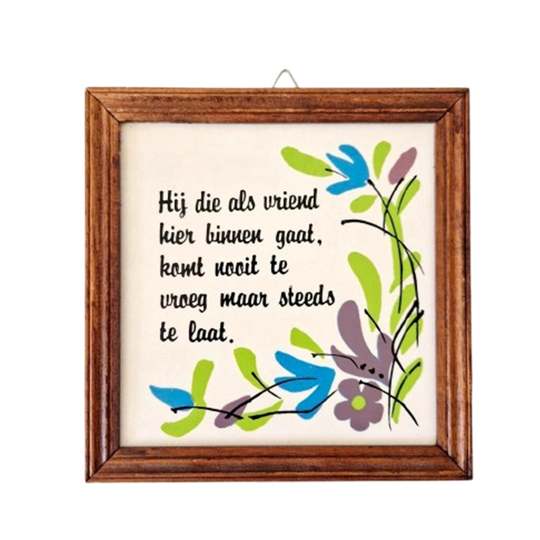 Vintage Spreuk Bordje Wandbord Jaren 70 Vintage Tekst Tegel 1