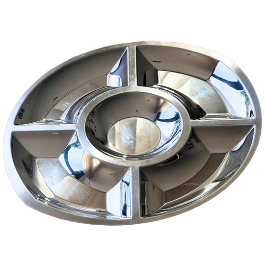 Vintage Large Stainless Steel Serving Platter 1