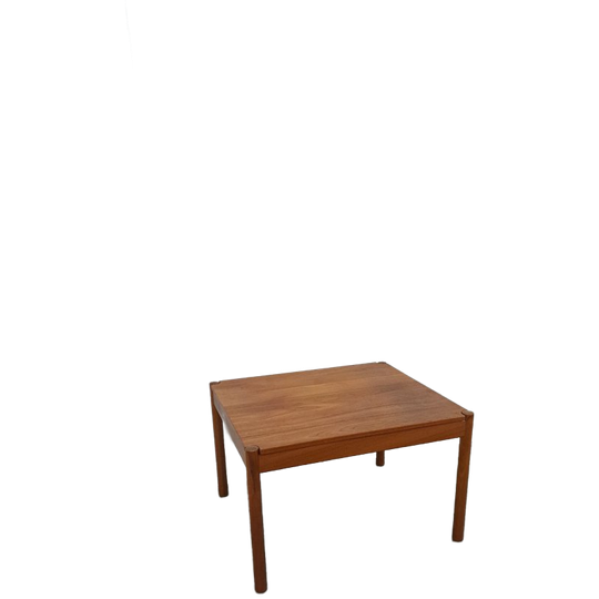 Vierkante Deense Teak Salontafel Magnus Olesen Met Ronde Poten, Nr.2 1