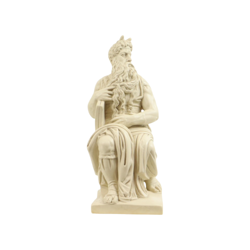 Moses Michelangelo Vintage Beeld Sculptuur Albast Resine 27Cm