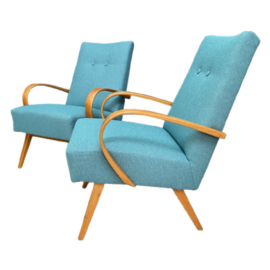 Pair Smidek Chairs 1960s Reupholstered 1