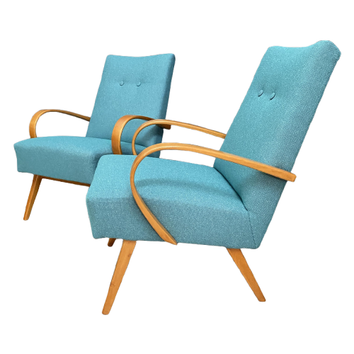 Pair Smidek Chairs 1960S Reupholstered