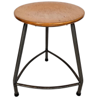 Ahrend De Cirkel - Industrieel - Krukje - Hout - Metaal - 60s