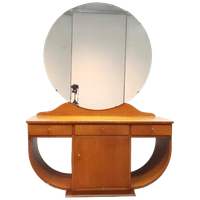 Kaptafel | Art Deco | Ronde Drieluik Spiegel