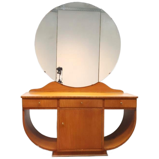 Kaptafel | Art Deco | Ronde Drieluik Spiegel 1