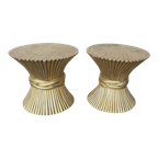 Set Of 2 Vintage Side Tables In Wheat Sheaf Shape By Mcguire - 1970s thumbnail 1