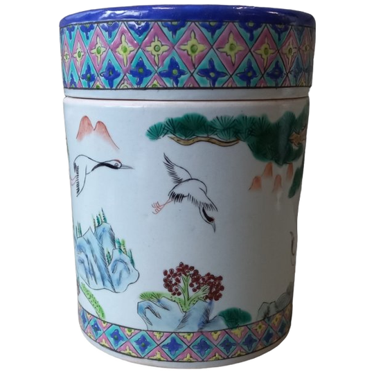 Chinese Theedoos Met Kraanvogels. 1