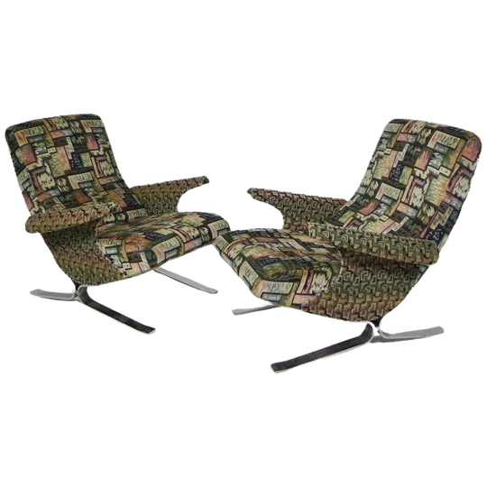 Set Van 2 Fauteuils, Model Copenhague, Francois Letourneur, Jaren 60 1