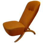 Vintage Theo Ruth Congo Fauteuil Stoel Oranje thumbnail 1