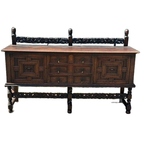 Jacobean Style Carved Oak Sideboard 1