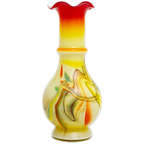60’s Dalian Glass Co Murano Vaas Geel Oranje Aquarel thumbnail 1
