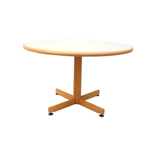 4x Ronde Vintage Eettafel Van Bruno Rey Voor Kusch en Co Uit De Jaren '70 1