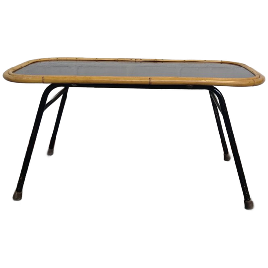 Rohé Noordwolde Salontafel In Rotan Met Zwart Glas 1