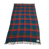 Vintage Aabe Zuiver Scheerwollen Deken (rood/blauw/groen)