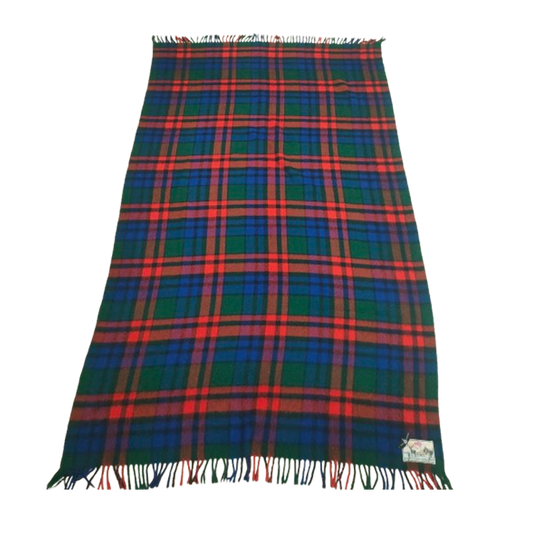 Vintage Aabe Zuiver Scheerwollen Deken (rood/blauw/groen) 1