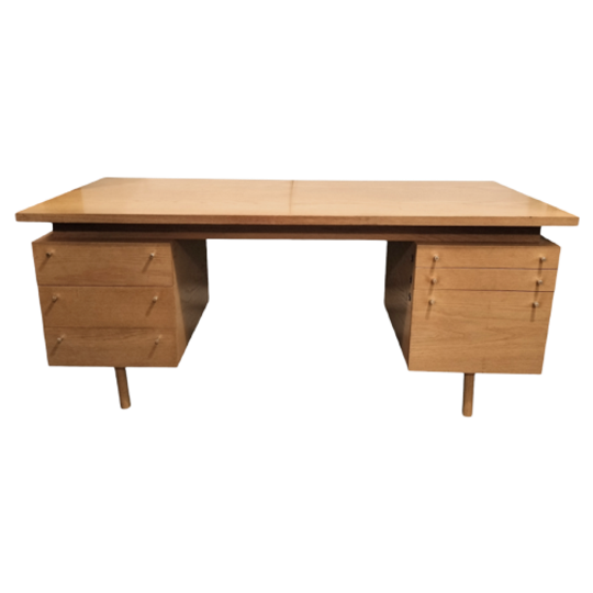Vintage Eikenhouten Directie Bureau 1
