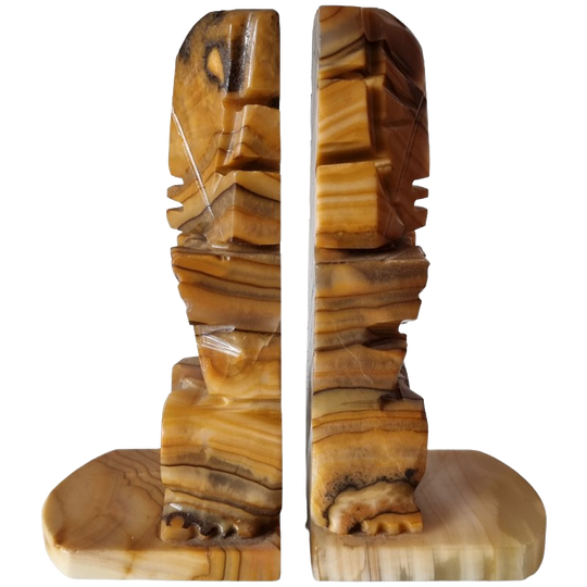 Vintage Marmeren Aztek Maya Boekensteunen 1