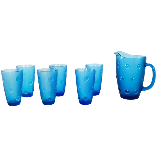 Set Of Glass And Jug, Italian Design, 1970s, Made In Italy 1
