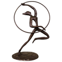 Vintage Bronzen Beeldje Ballerina 1/6 Hoepel