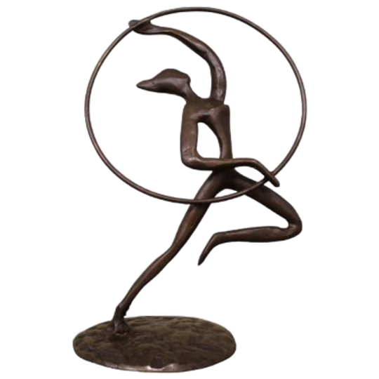 Vintage Bronzen Beeldje Ballerina 1/6 Hoepel 1
